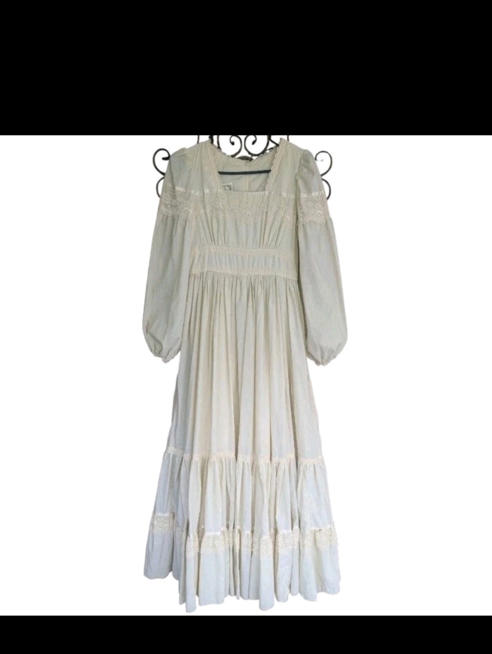 Vnt Gunne Sax Prairie Dress Juniors Sz 9 Cream Color Cottagecore Farm Country - Picture 2 of 13
